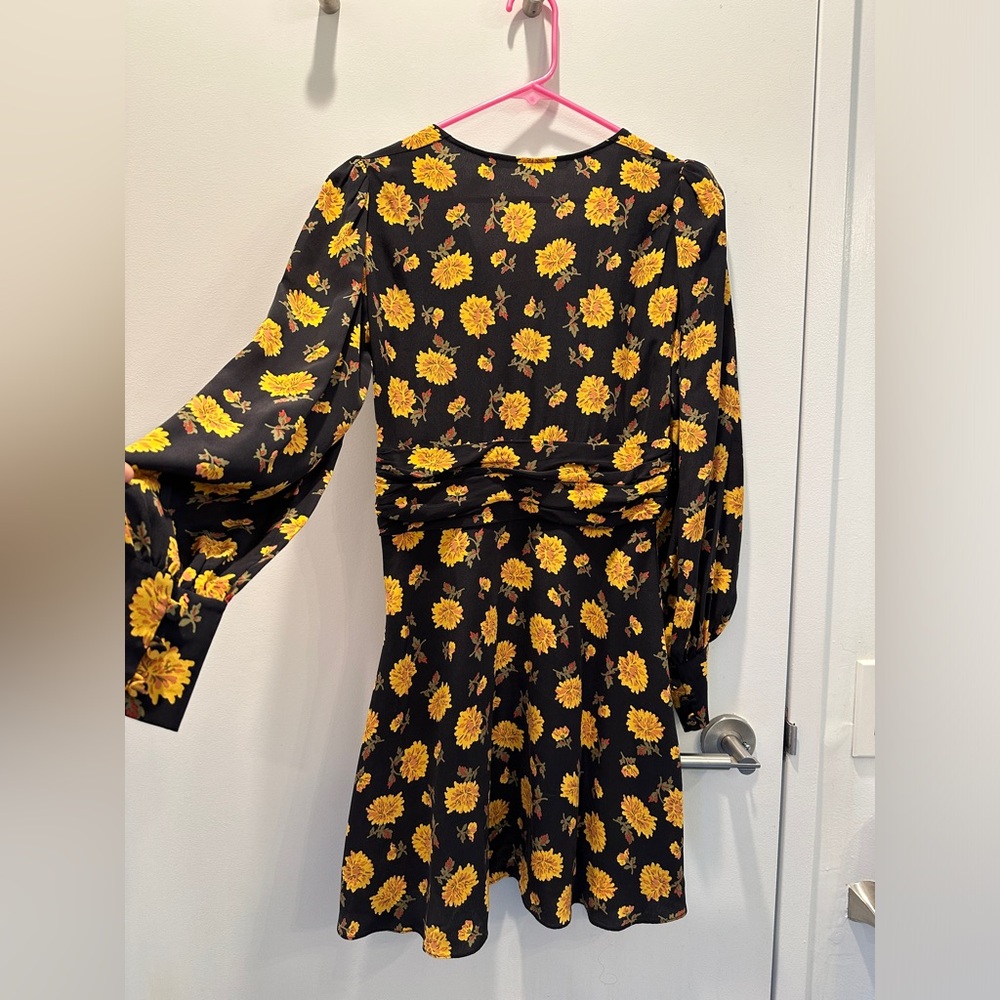 ***SOLD***Veronica Beard sunflower pattern black dress